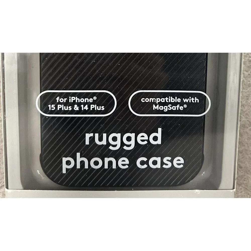 Apple iPhone 15 Plus/14 Plus Rugged Case w MagSafe -Heyday Black Drop Protection